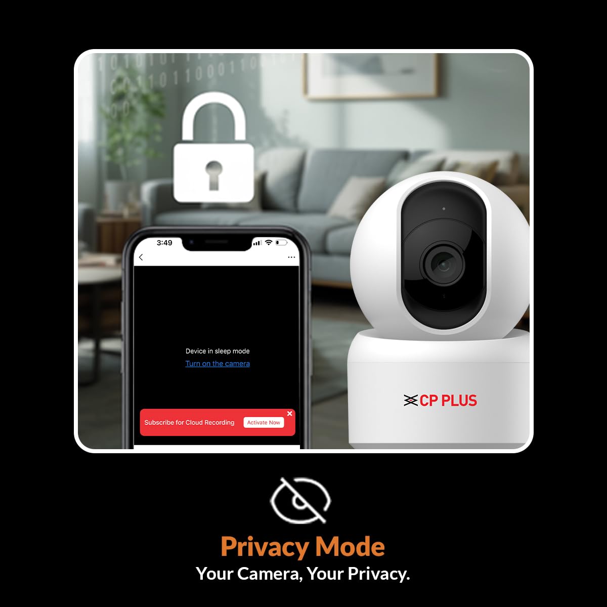 CP PLUS 3MP Smart Wi-Fi CCTV Camera | 360° Pan & Tilt | CTC Cyber Secure Tech | View & Talk | Smart Detection Suite | Night Vision | Cloud Storage | Supports OK Google | CP-E35Q