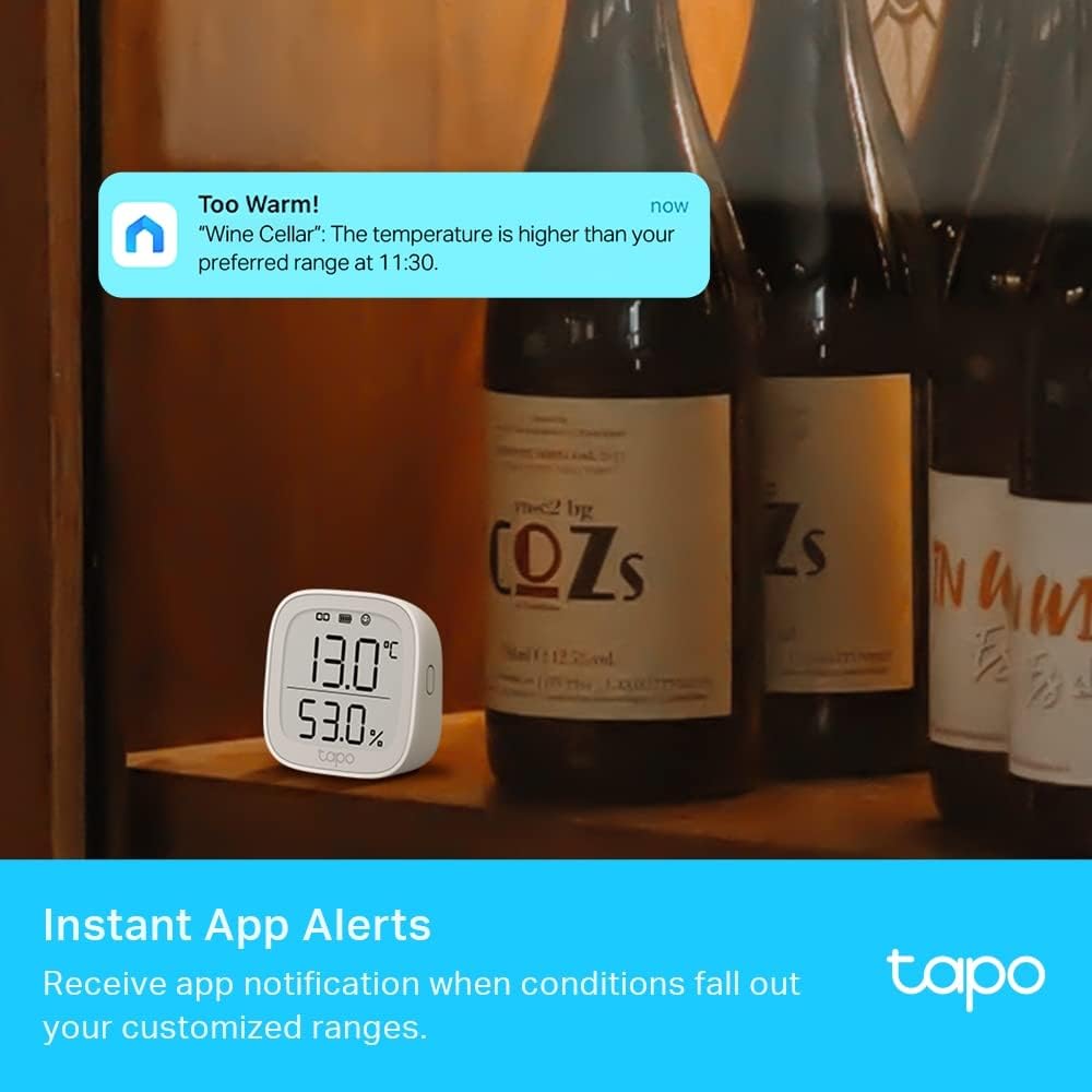Tapo T315 Smart Hygrometer Thermometer — Digital Temperature & Humidity Sensor with Real-Time Monitoring, Free Data History & Visual Graphs | Works with Tapo Hub