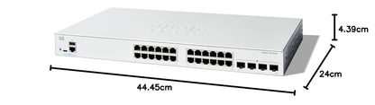 Cisco Catalyst 1300-24T-4G Managed Switch, 24 Port GE, 4x1GE SFP, Limited Lifetime Protection (C1300-24T-4G)