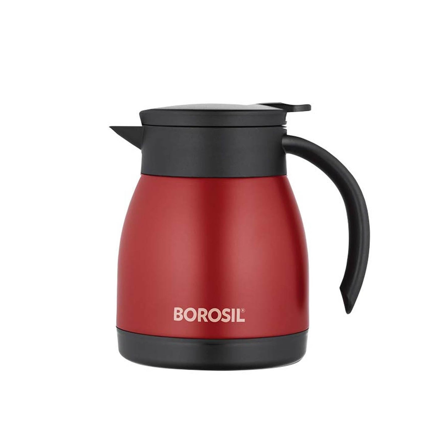 Borosil Stainless Steel 500ml Teapot with Handle | Double Wall Vacuum Insulated Thermosteel Carafe | BPA Free Jug for Tea/Coffee & Juice | 12 Hours Hot & 14 Hours Cold | 1 Year Warranty, Black