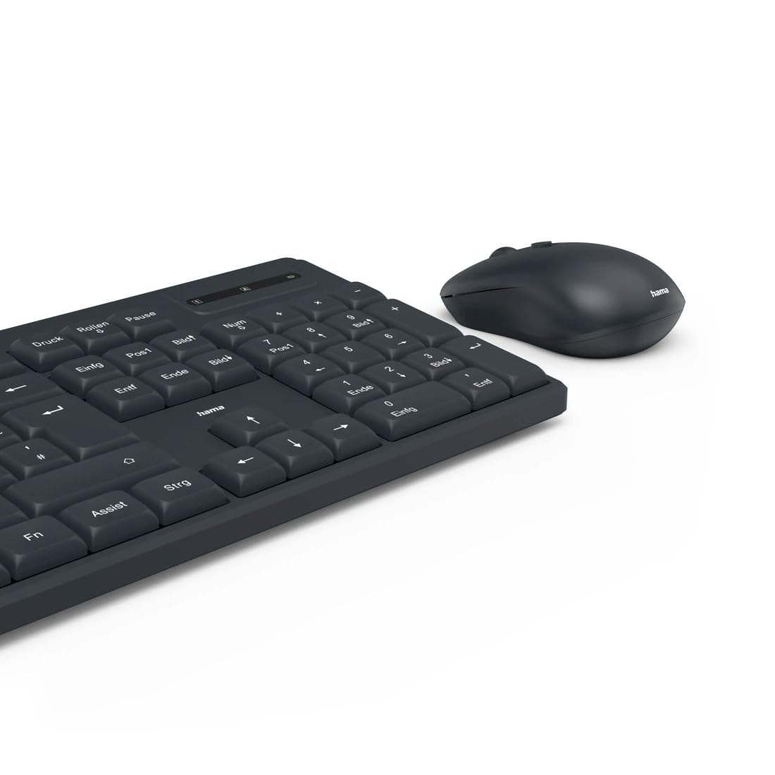 Hama “WKM-200” Wireless Keyboard & Mouse Set, Wireless Keyboard with 8 Media Keys-Black