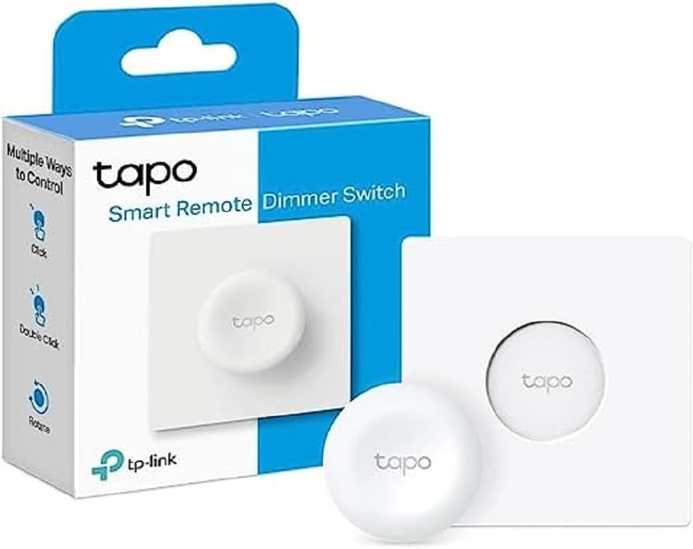 Tapo S200D Smart Remote Dimmer Switch, Multiple Ways Control, Real-Time Notifications, No Wire Required, Battery Included, Tapo Hub Required Sold Separately, Easy Setup And Use, 3 Volts