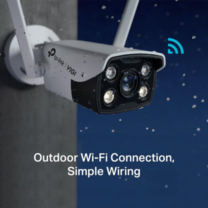 TP-Link VIGI C340-W Wireless Outdoor Wi-Fi Pan Tilt Network Smart Bullet Security Camera | 24 Hour Full-Color CCTV | 4MP HD | Smart Detection | H.265+ | IP66 Waterproof | Two Way Audio