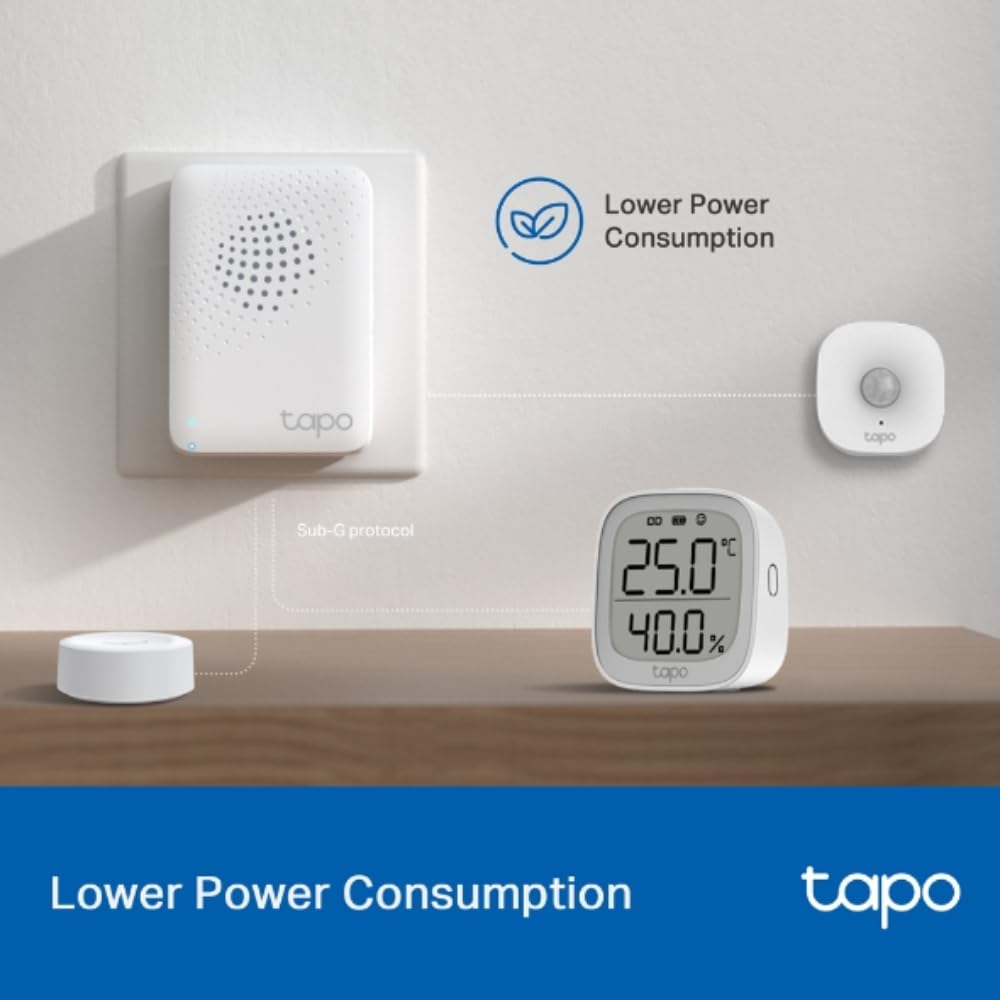 TP-Link Tapo H100 IoT Smart Hub with Chime | Smart Alarm and Doorbell | Smart Actions with Sensors, Switches & Buttons | Connect with up to 64 smart devices, Compatible with Alexa, Google Assistant, WiFi