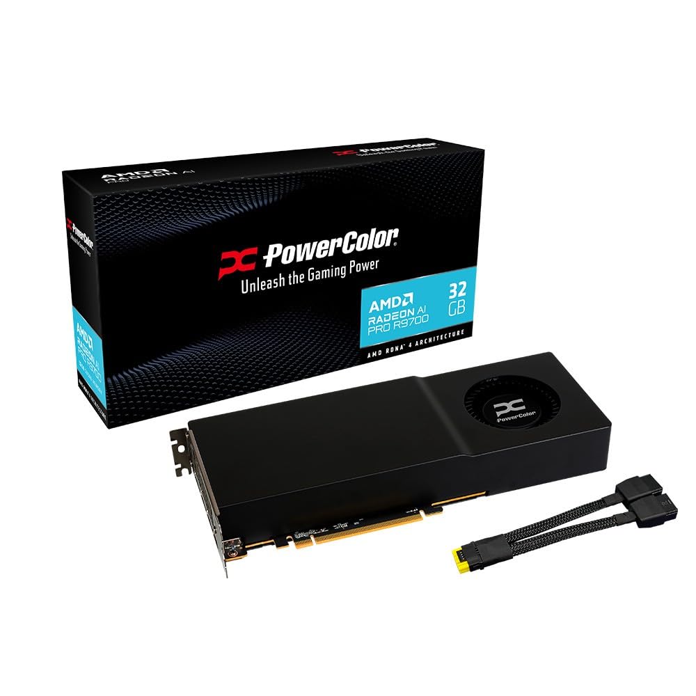PowerColor AMD Radeon AI PRO R9700 32GB Graphics Card (AI PRO R9700 32G-B)