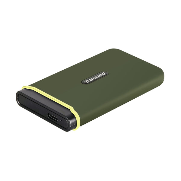 Transcend 380C Portable SSD - Up to 2,000 MB/s - USB 3.2 Gen 2x2, USB Type C to A/C - External SSD, Military Green