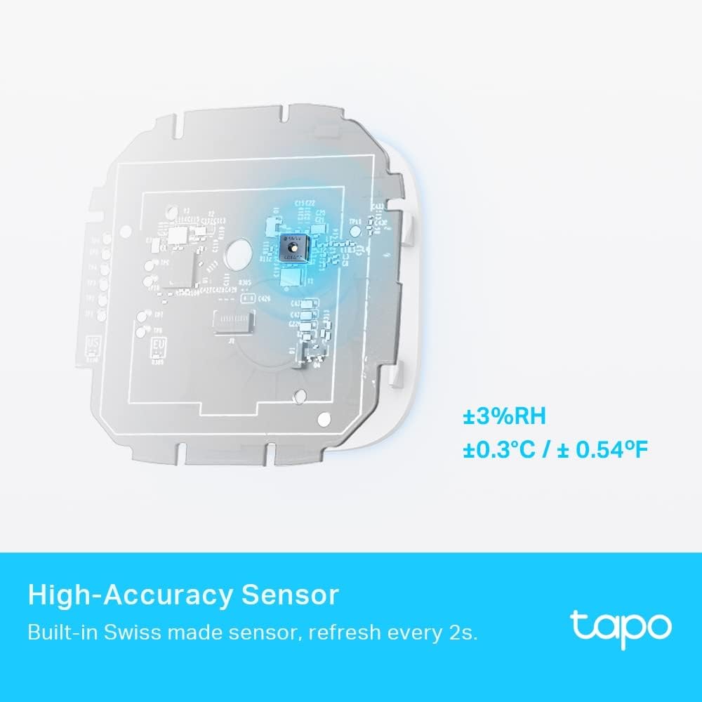 Tapo T315 Smart Hygrometer Thermometer — Digital Temperature & Humidity Sensor with Real-Time Monitoring, Free Data History & Visual Graphs | Works with Tapo Hub