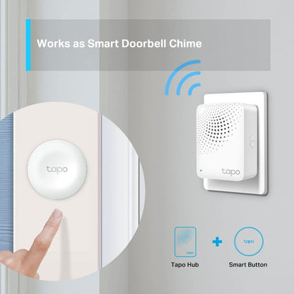 TP-Link Tapo H100 IoT Smart Hub with Chime | Smart Alarm and Doorbell | Smart Actions with Sensors, Switches & Buttons | Connect with up to 64 smart devices, Compatible with Alexa, Google Assistant, WiFi