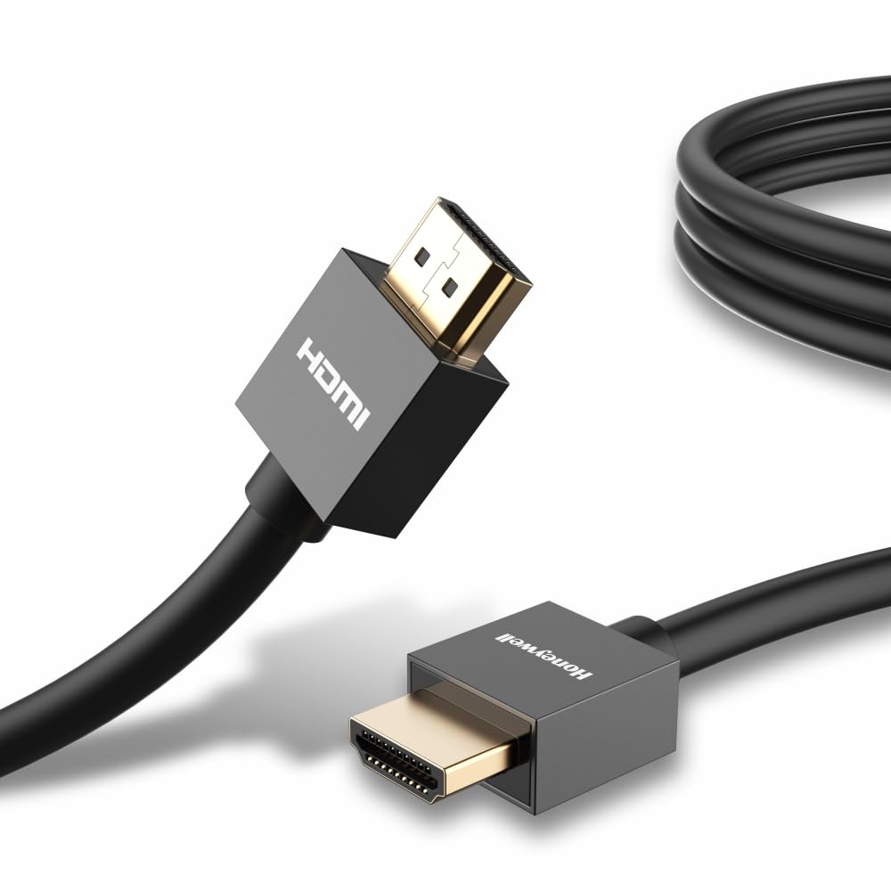 Honeywell High Speed Short Collar HDMI 2.0 Cable with Ethernet | High Speed HDMI Cable 18GBPS | Supports 3D /4Kx2K Ultra High Definition | 3D Home Theatre | 3D Gaming | Black (32.8ft/10M)