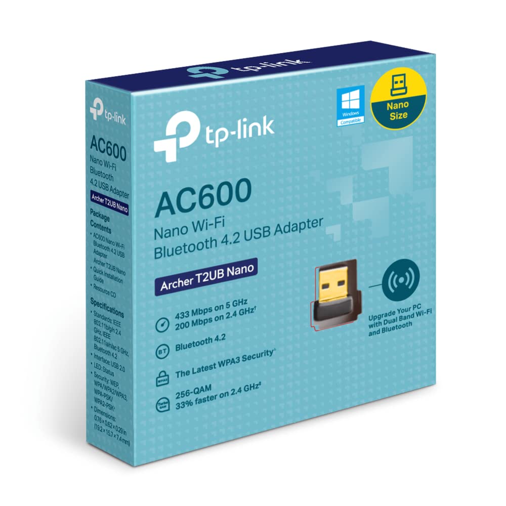 TP-Link Archer T2UB Nano AC600 USB Wi-Fi Bluetooth Adapter