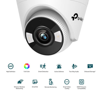 TP-Link VIGI C440-W Wireless Wired Wi-Fi Turret Network Security Camera| 24 Hour Full-Color CCTV | 4MP Ultra HD | Smart Detection | H.265+ | Two Way Audio | ONVIF | 4mm Lens