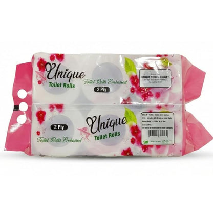 Unique 2-Ply Toilet Rolls – Ultra Soft, Embossed, Highly Absorbent Bathroom Tissue – Value Pack of 6 Rolls