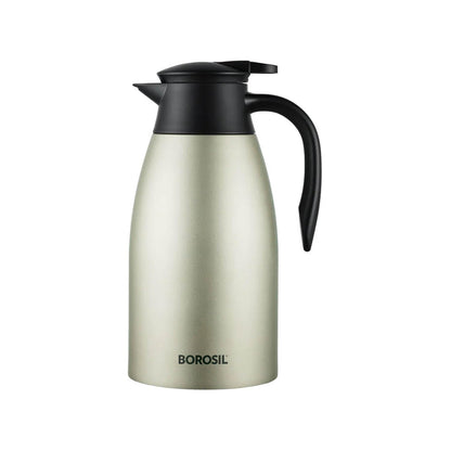 Borosil Stainless Steel 500ml Teapot with Handle | Double Wall Vacuum Insulated Thermosteel Carafe | BPA Free Jug for Tea/Coffee & Juice | 12 Hours Hot & 14 Hours Cold | 1 Year Warranty, Black