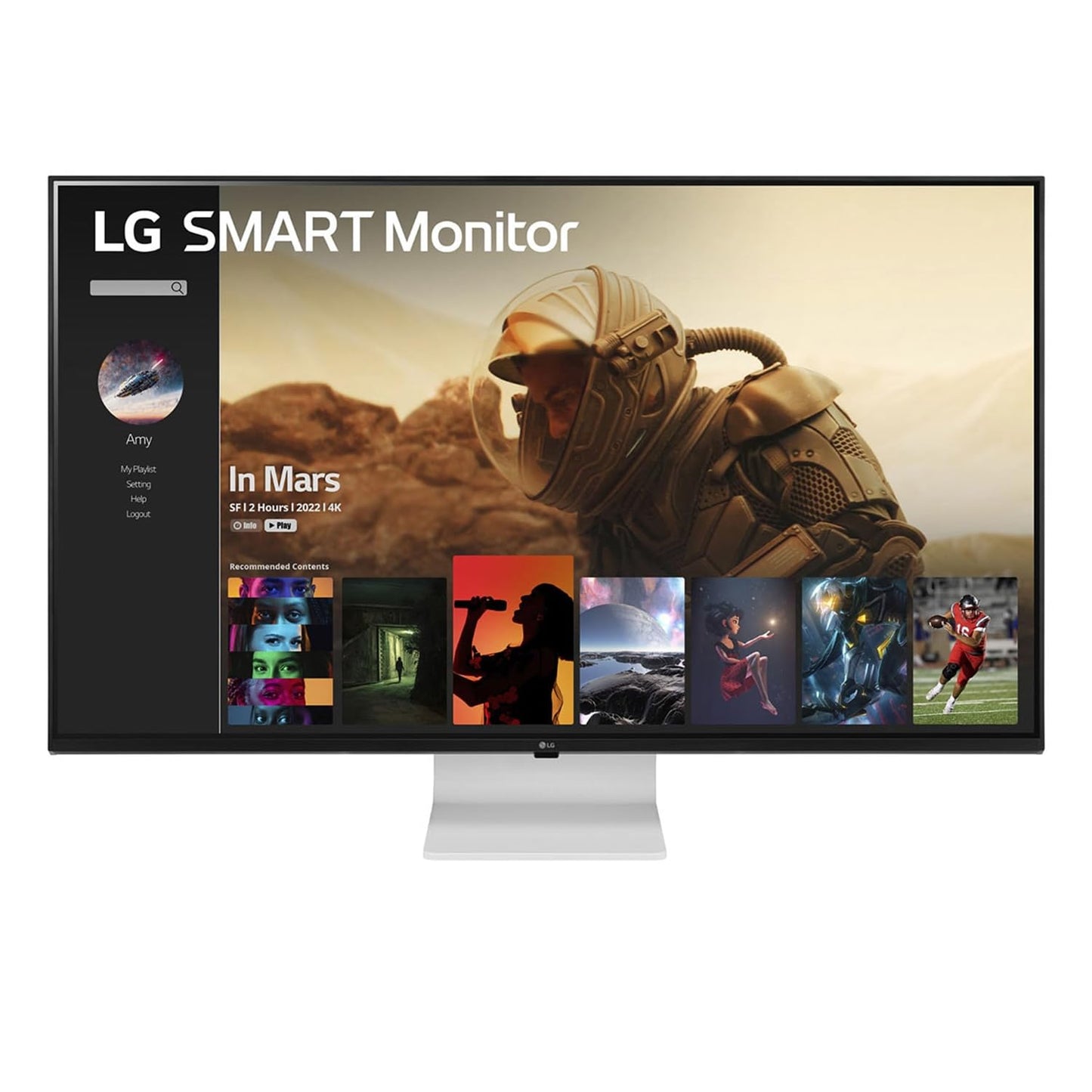LG 43" Ultrafine™ Smart Monitor UHD 4K IPS (3840 * 2160), HDR 10, Wireless Connectivity, webOS, AirPlay 2, USB Type-C (65W PD), Speakers 10WX2, Magic Remote, HDMIx2, DP, HP Out, 43SQ700 (White)
