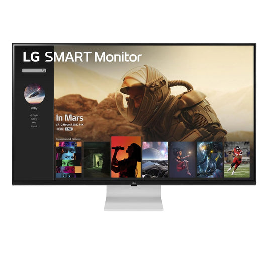 LG 43" Ultrafine™ Smart Monitor UHD 4K IPS (3840 * 2160), HDR 10, Wireless Connectivity, webOS, AirPlay 2, USB Type-C (65W PD), Speakers 10WX2, Magic Remote, HDMIx2, DP, HP Out, 43SQ700 (White)