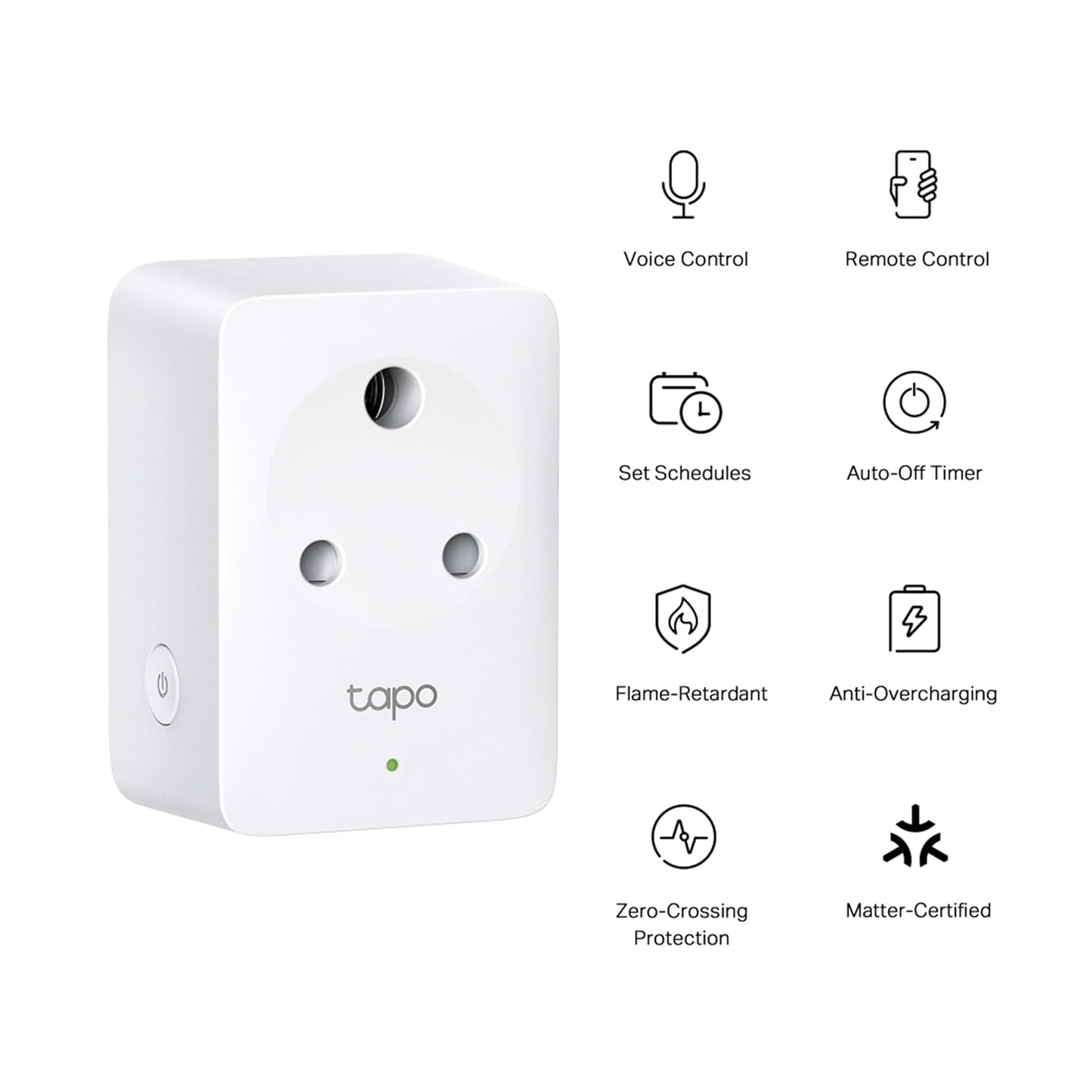 Tapo P116M 6A Mini Wi-Fi Smart Plug, Energy Monitoring & 4-Way Safety Protection | Compatible with Alexa, Google Home, Apple Home, Samsung SmartThings via Matter | Ideal for Small Appliances