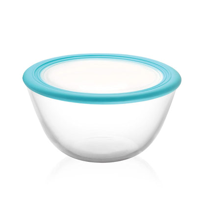 CELLO Ornella Toughened Glass Mixing Bowl Without Lid | Microwave Safe & Dishwasher Safe | Clear & Non- Porous Glass | Scratch Resistant | Transparent