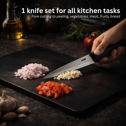 Rena Germany 5-Piece Kitchen Knife Set – Stainless Steel with Vegetable Peeler