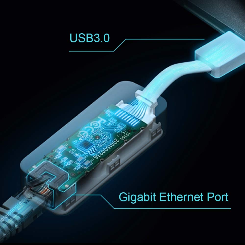 TP-Link USB to Ethernet Adapter (UE306), Foldable USB 3.0 to Gigabit Ethernet LAN Network Adapter, Supports Nintendo Switch, Windows 11/10/8.1/8/7 Mac OS and Linux OS, Plug and Play