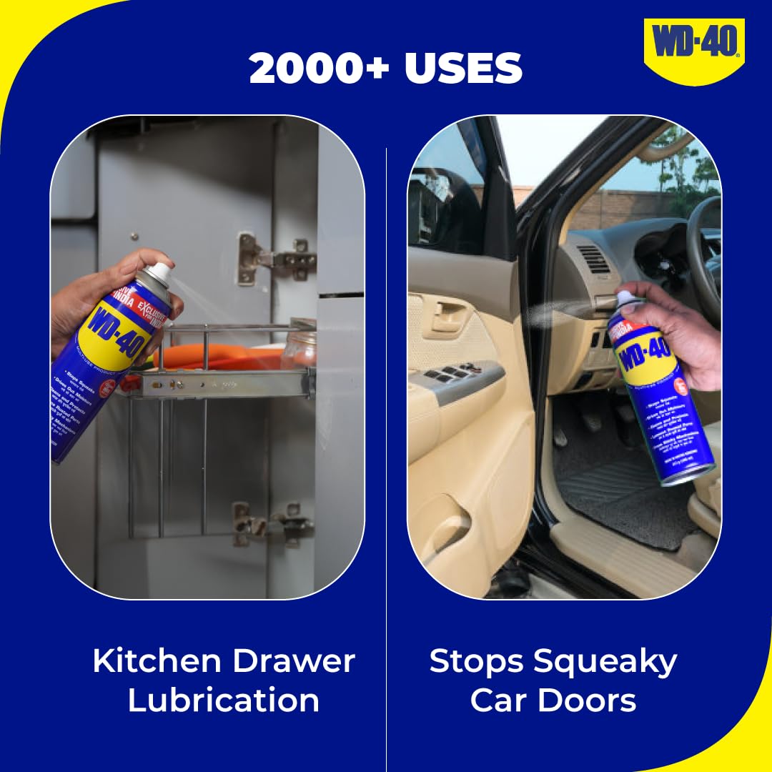 Pidilite WD-40, Multipurpose Spray, Rust Remover, Hinge Lubricant, Stain Remover, Degreaser, and Cleaning Agent, 420ml (341g)