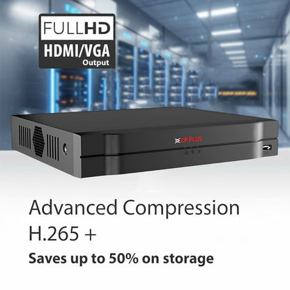 CP Plus 4Ch. Network Video Recorder, Max 80Mbps Network Bandwidth, Instastream/H.265/Smart H.264+, Up to 8MP Resolution, Support 1 SATA HDDs up to 8TB, 2 USB Ports(USB2.0) [CP-UNR-104F1]