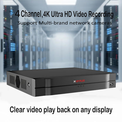 CP Plus 4Ch. Network Video Recorder, Max 80Mbps Network Bandwidth, Instastream/H.265/Smart H.264+, Up to 8MP Resolution, Support 1 SATA HDDs up to 8TB, 2 USB Ports(USB2.0) [CP-UNR-104F1]