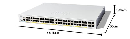 Cisco Catalyst 1300-48FP-4X Managed Switch, 48 Port GE, Full PoE, 4x10GE SFP+, Limited Lifetime Protection (C1300-48FP-4X)