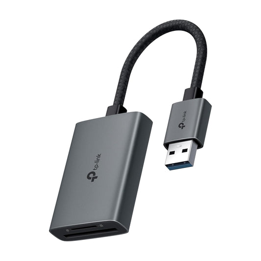 TP-Link UA430 USB 3.0 Type-A to SD & microSD 3.0 Card Reader Up to 5 Gbps, Plug and Play, Dual Card Reading/Writing Simultaneously, Flexible 150mm Braided Cable