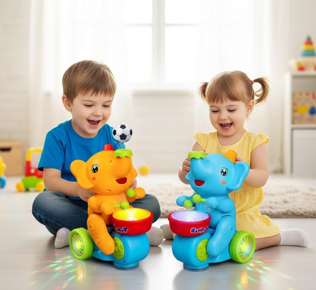 Elephant Musician Toy - Levitation Ball, Dazzling Lights & Music Sounds | Kids Toy