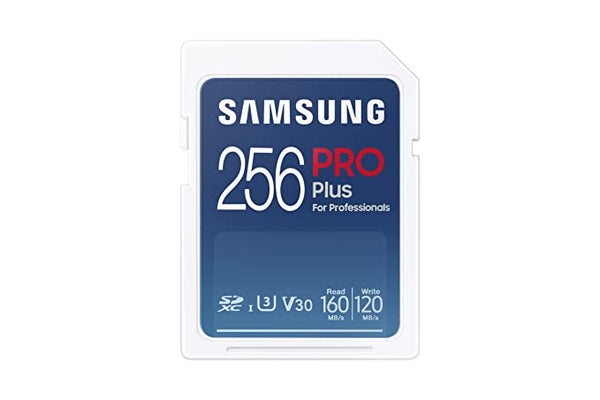 Samsung PRO Plus 256GB, SDXC, UHS-I, U3, Upto 160&120MB/s Reads & Writes, FHD & 4K UHD, Memory Card(MB-SD256K)