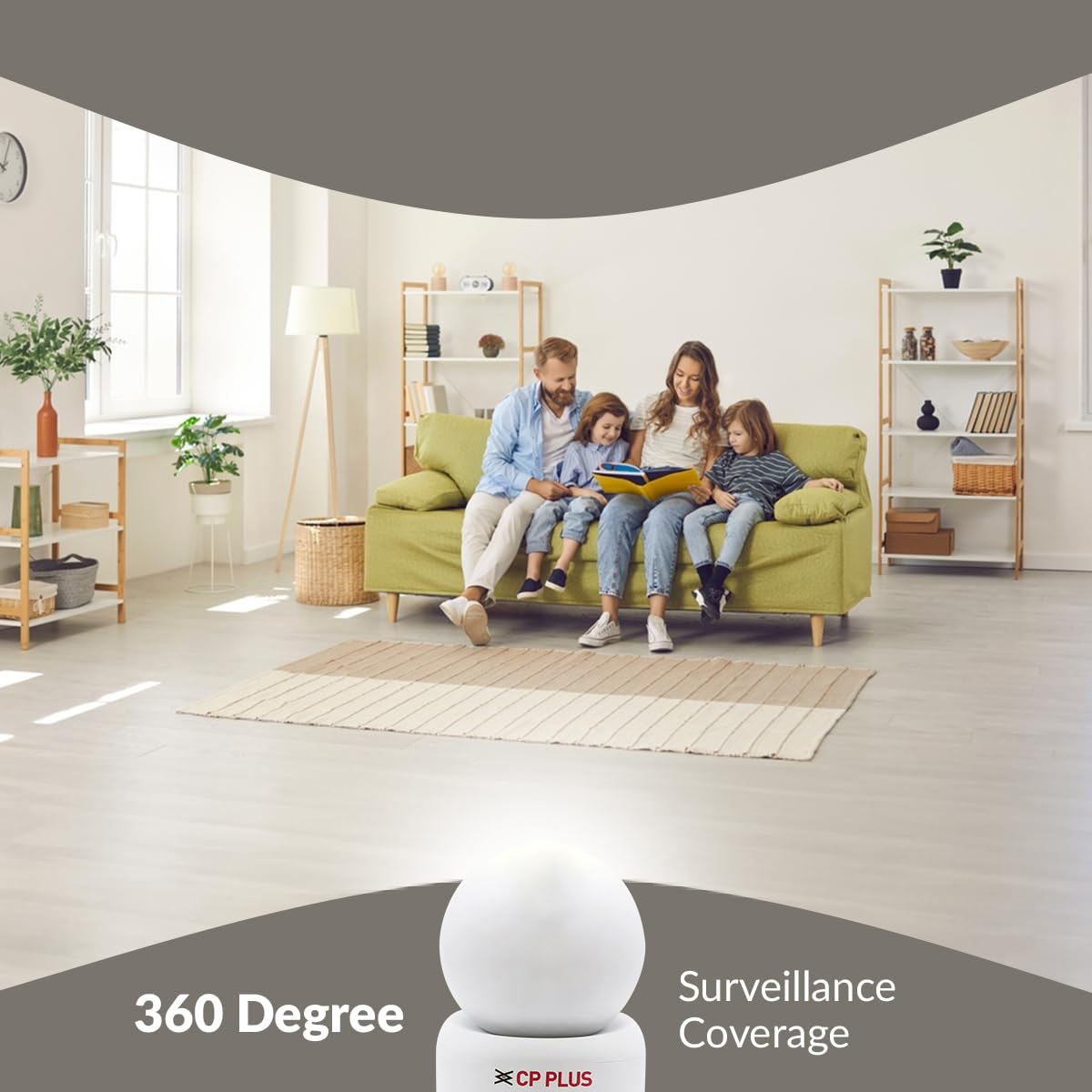 CP PLUS 2MP Full HD Smart Wi-fi CCTV Home Security Camera | 360° with Pan Tilt | 2Way Talk | Motion Detect | Night Vision | Supports SD Card (Upto 128 GB), Alexa & Ok Google | CP-E21A