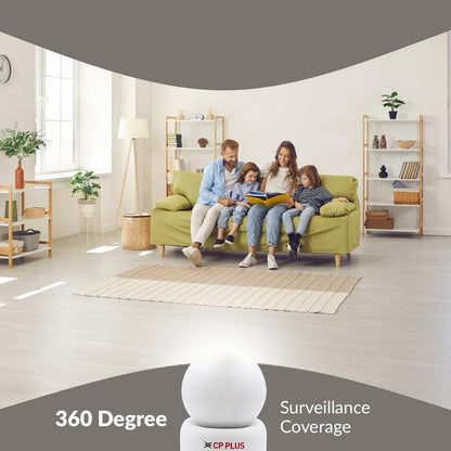 CP PLUS 2MP Full HD Smart Wi-fi CCTV Home Security Camera | 360° with Pan Tilt | 2Way Talk | Motion Detect | Night Vision | Supports SD Card (Upto 128 GB), Alexa & Ok Google | CP-E21A