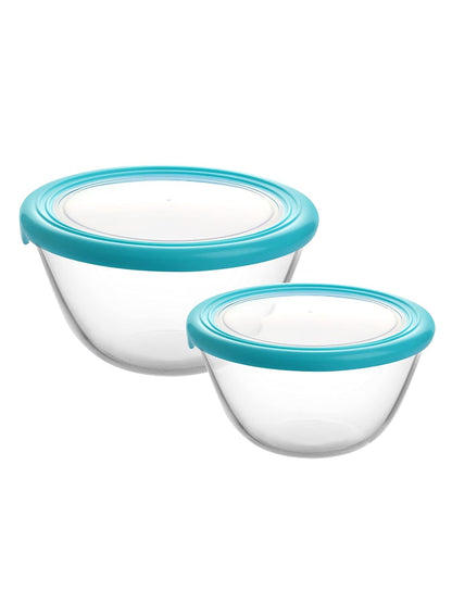 CELLO Ornella Toughened Glass Mixing Bowl Without Lid | Microwave Safe & Dishwasher Safe | Clear & Non- Porous Glass | Scratch Resistant | Transparent