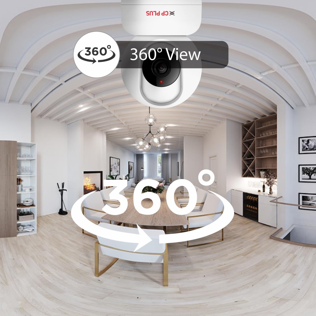 CP PLUS 2MP Full HD Smart Wi-fi CCTV Home Security Camera | 360° with Pan Tilt | 2Way Talk | Motion Detect | Night Vision | Supports SD Card (Upto 128 GB), Alexa & Ok Google | CP-E21A