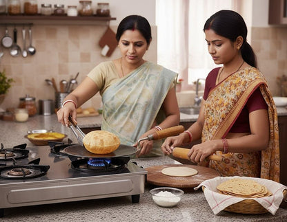 Pure Iron Concave Tawa for Roti/Chapati with Wooden Handle | Premium Heavy 100% Iron Handmade Curved Tava for Multipurpose Uses & Health Benefits | Non-Toxic, No Chemical Layers| 10 Inch, Heavy 1KG