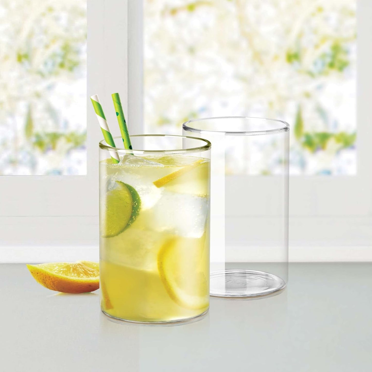 Treo by Milton Vector Borosilicate Glass Tumbler, Set of 6, 300 ml Each, Transparent, Ideal for Water, Juice, Cocktails, Mocktails