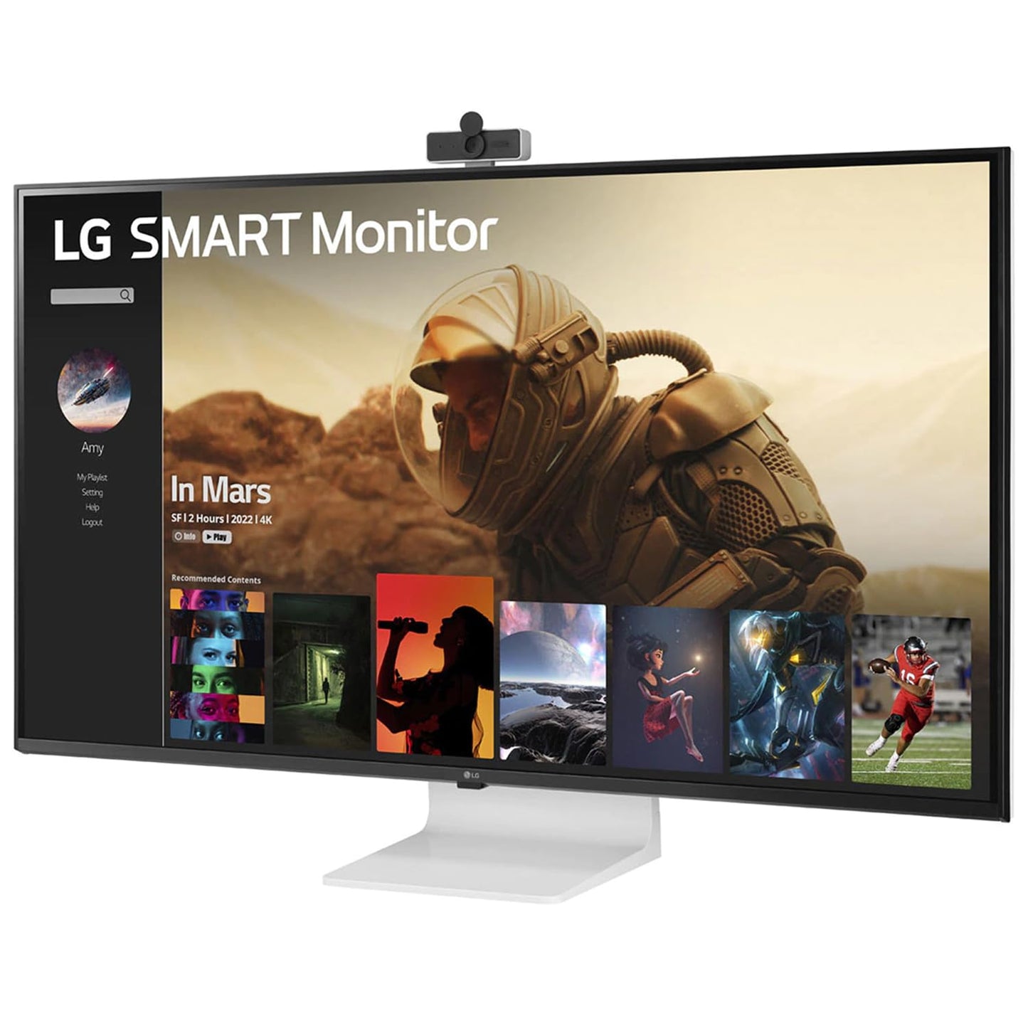 LG 43" Ultrafine™ Smart Monitor UHD 4K IPS (3840 * 2160), HDR 10, Wireless Connectivity, webOS, AirPlay 2, USB Type-C (65W PD), Speakers 10WX2, Magic Remote, HDMIx2, DP, HP Out, 43SQ700 (White)