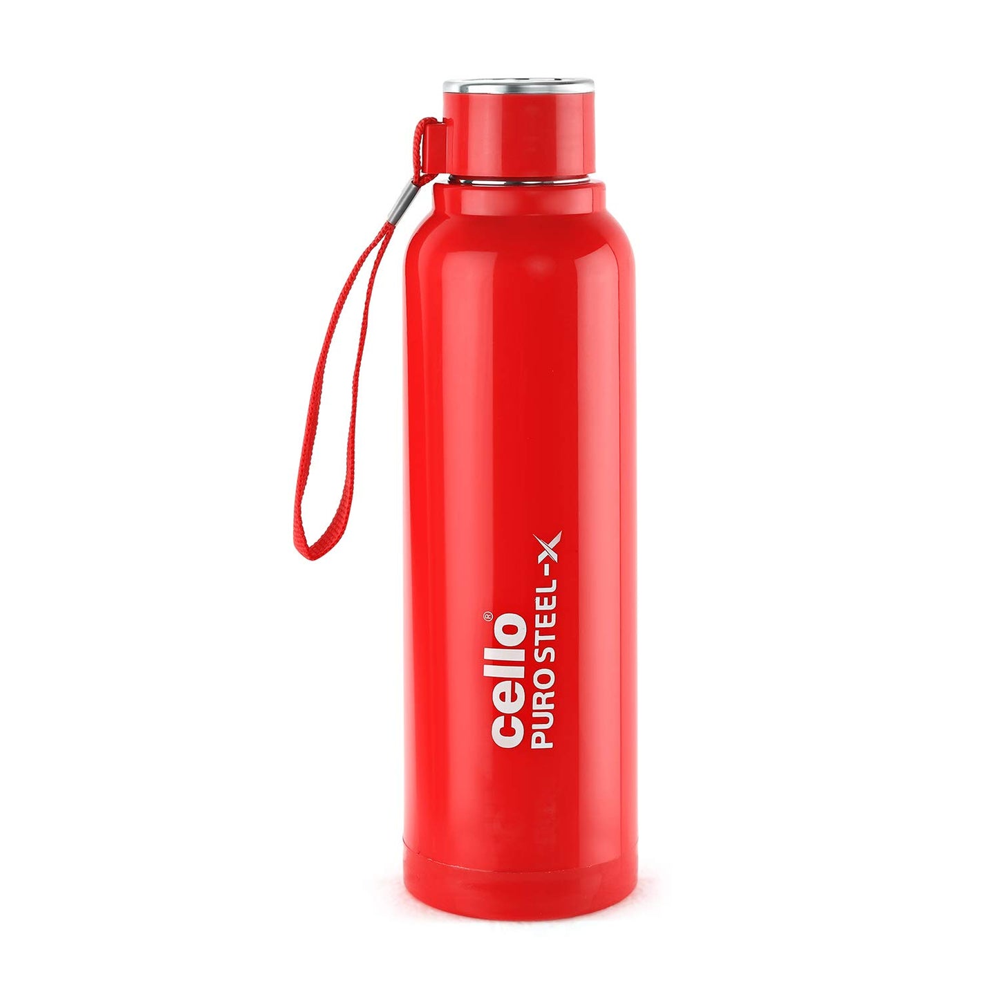 CELLO Puro Steel-X Benz 900 | Leak Proof| Wide Mouth & Easy to Open | Insulated Inner Steel Water Bottle | 730ml | White