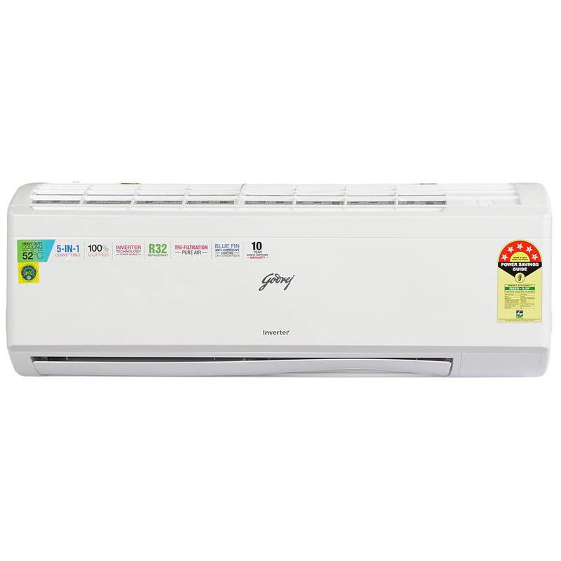 Godrej 1 Ton 5 Star Split Inverter AC – 5-in-1 Convertible, i-Sense, AI Mode (12ITC5, 2025 Model)