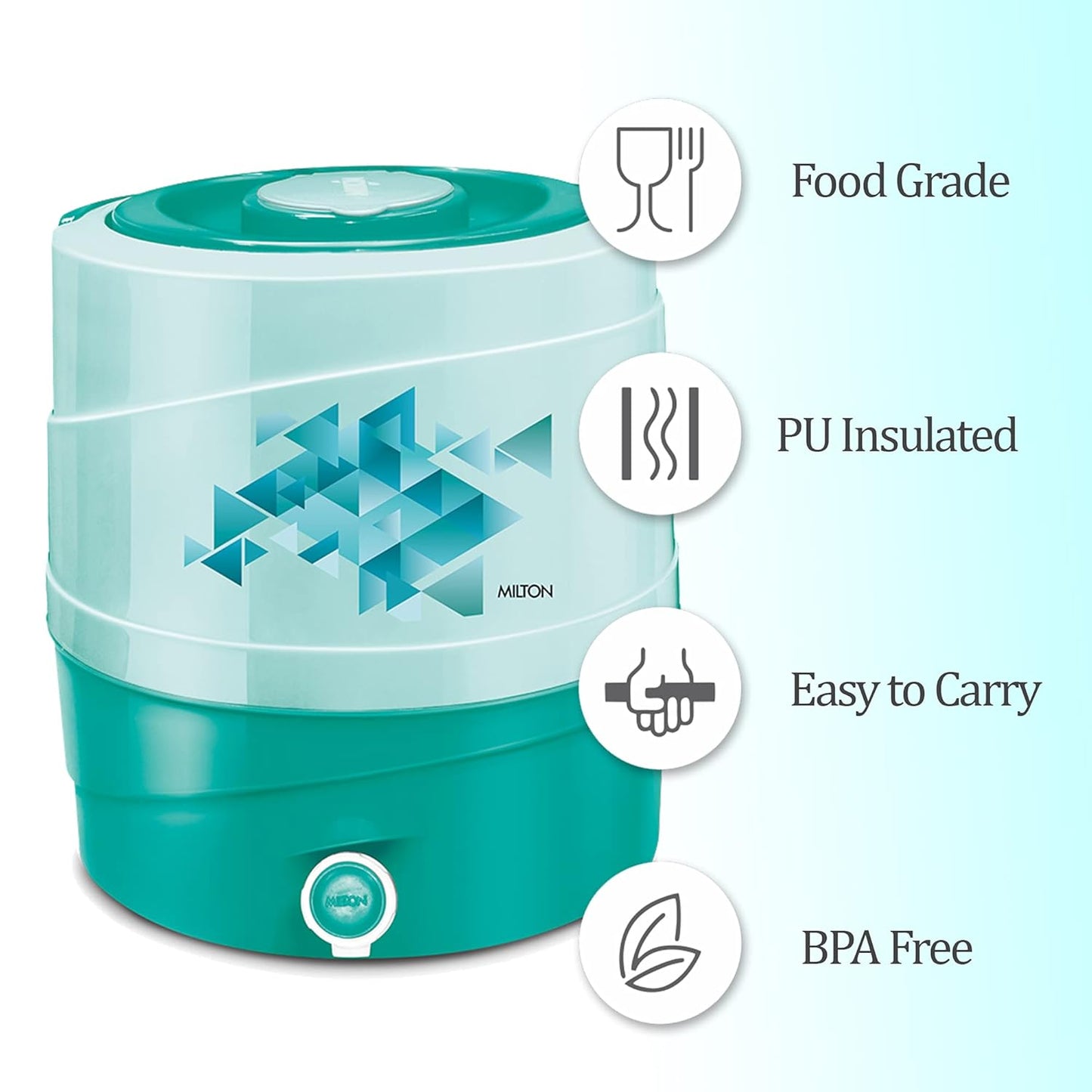Milton New Kool Rover 18 Insulated Water Jug, 16 litres, Turquoise