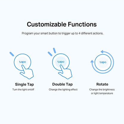 TP-Link Tapo S200B Smart Button, Works with Tapo devices | Smart Home Control | Flexible Placement | Battery Powered | Tapo Hub required