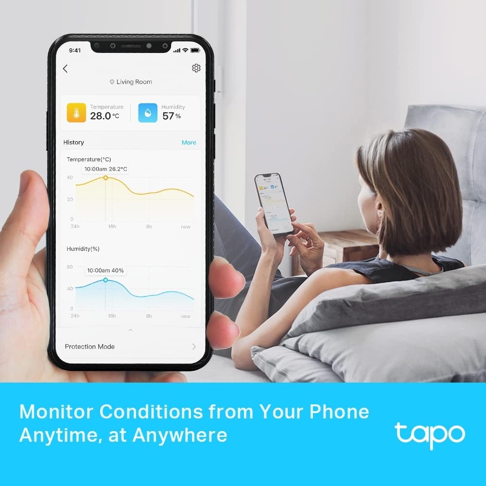 Tapo T315 Smart Hygrometer Thermometer — Digital Temperature & Humidity Sensor with Real-Time Monitoring, Free Data History & Visual Graphs | Works with Tapo Hub