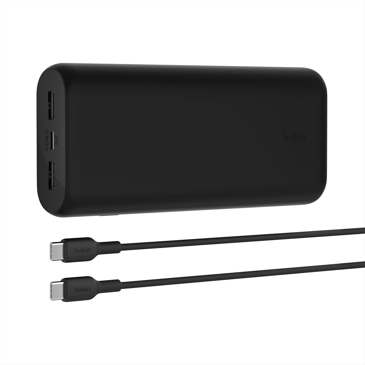 Belkin 20000 mAh 20W Power Bank | Super Fast Charging | USB-C PD Port | Fast Charging for iPhone 17, Air, Pro, Pro Max, AirPods, Samsung Galaxy S25, Google Pixel 10 & More | 2 Years Warranty | Black