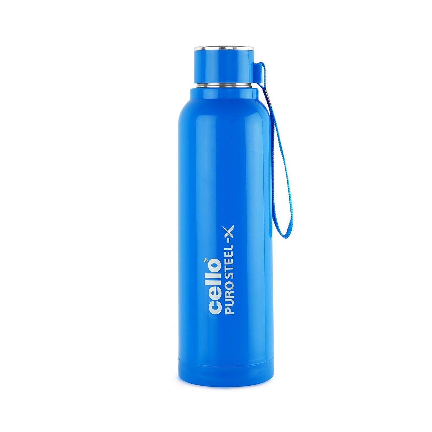 CELLO Puro Steel-X Benz 900 | Leak Proof| Wide Mouth & Easy to Open | Insulated Inner Steel Water Bottle | 730ml | White