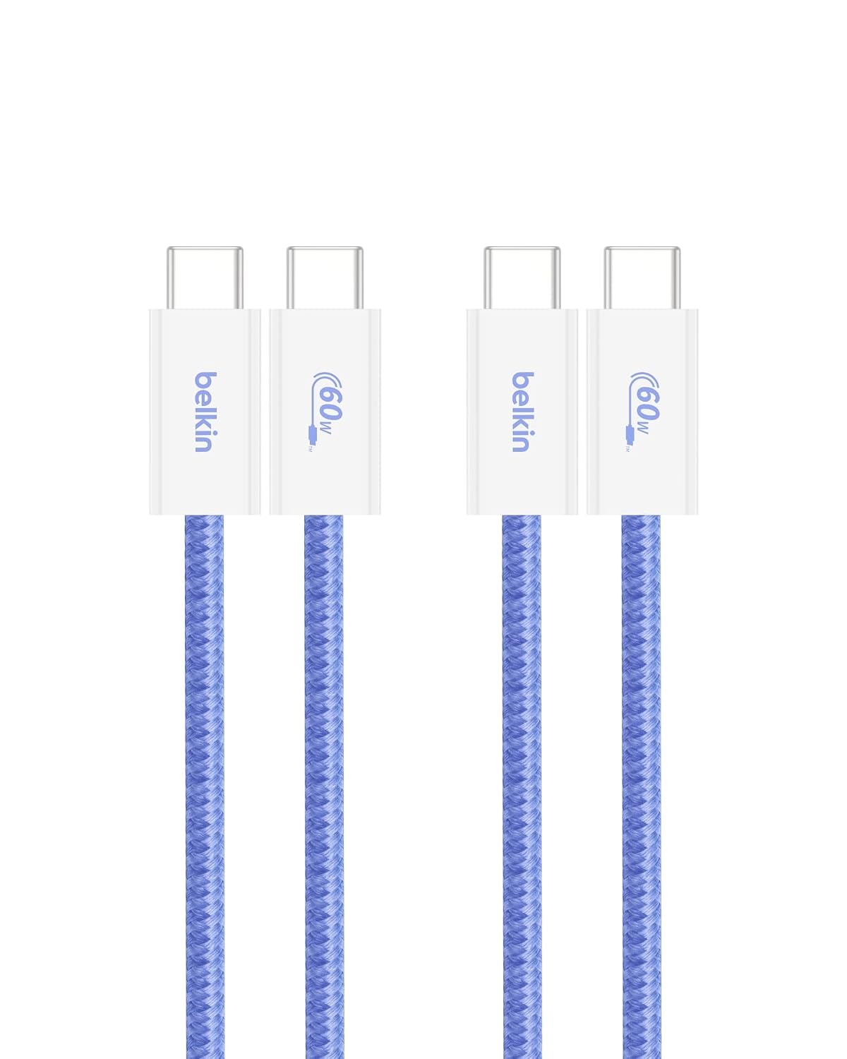 Belkin USB-C to USB-C 240W Braided Cable 1.5M Blue (2-Pack) – Fast Charge
