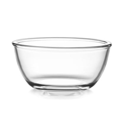 CELLO Ornella Toughened Glass Mixing Bowl Without Lid | Microwave Safe & Dishwasher Safe | Clear & Non- Porous Glass | Scratch Resistant | Transparent