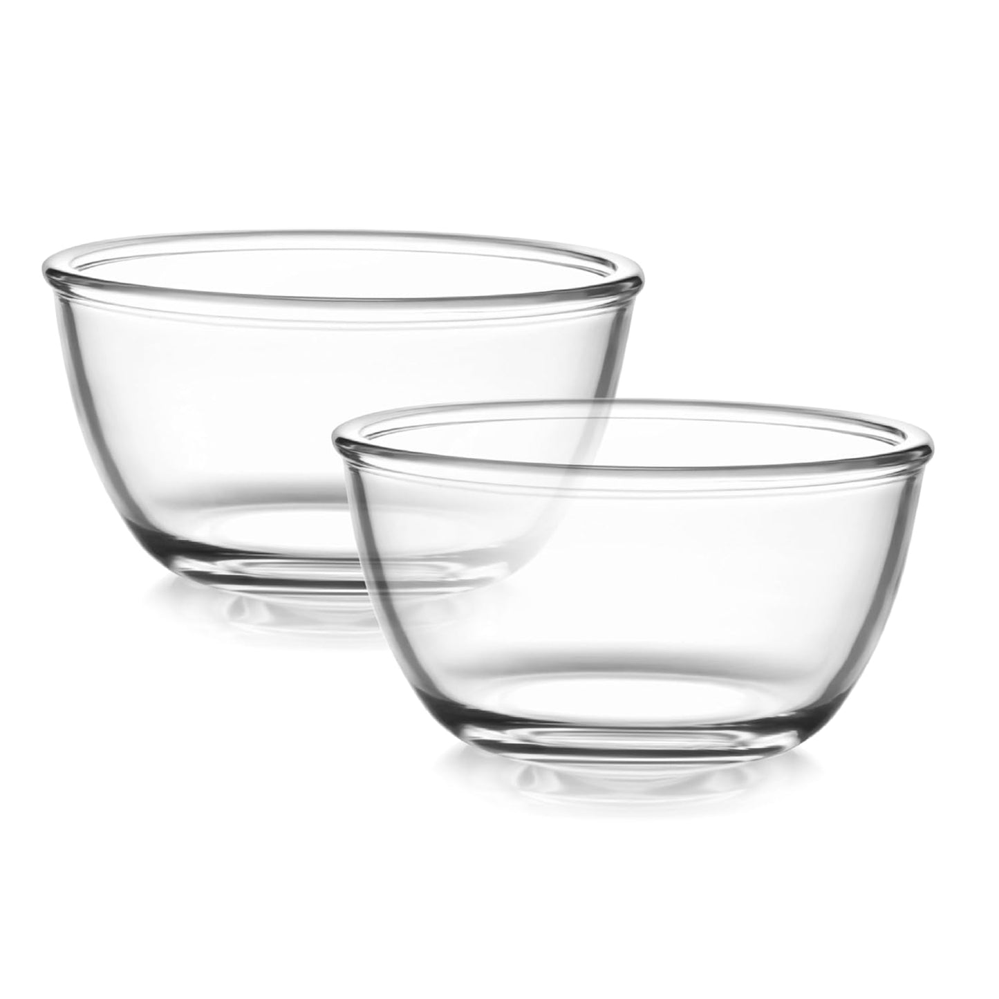 CELLO Ornella Toughened Glass Mixing Bowl Without Lid | Microwave Safe & Dishwasher Safe | Clear & Non- Porous Glass | Scratch Resistant | Transparent