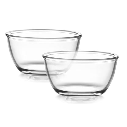 CELLO Ornella Toughened Glass Mixing Bowl Without Lid | Microwave Safe & Dishwasher Safe | Clear & Non- Porous Glass | Scratch Resistant | Transparent