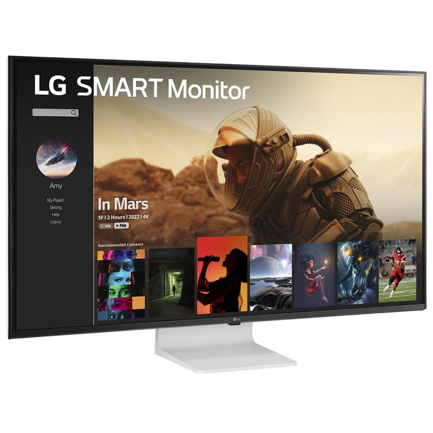 LG 43" Ultrafine™ Smart Monitor UHD 4K IPS (3840 * 2160), HDR 10, Wireless Connectivity, webOS, AirPlay 2, USB Type-C (65W PD), Speakers 10WX2, Magic Remote, HDMIx2, DP, HP Out, 43SQ700 (White)