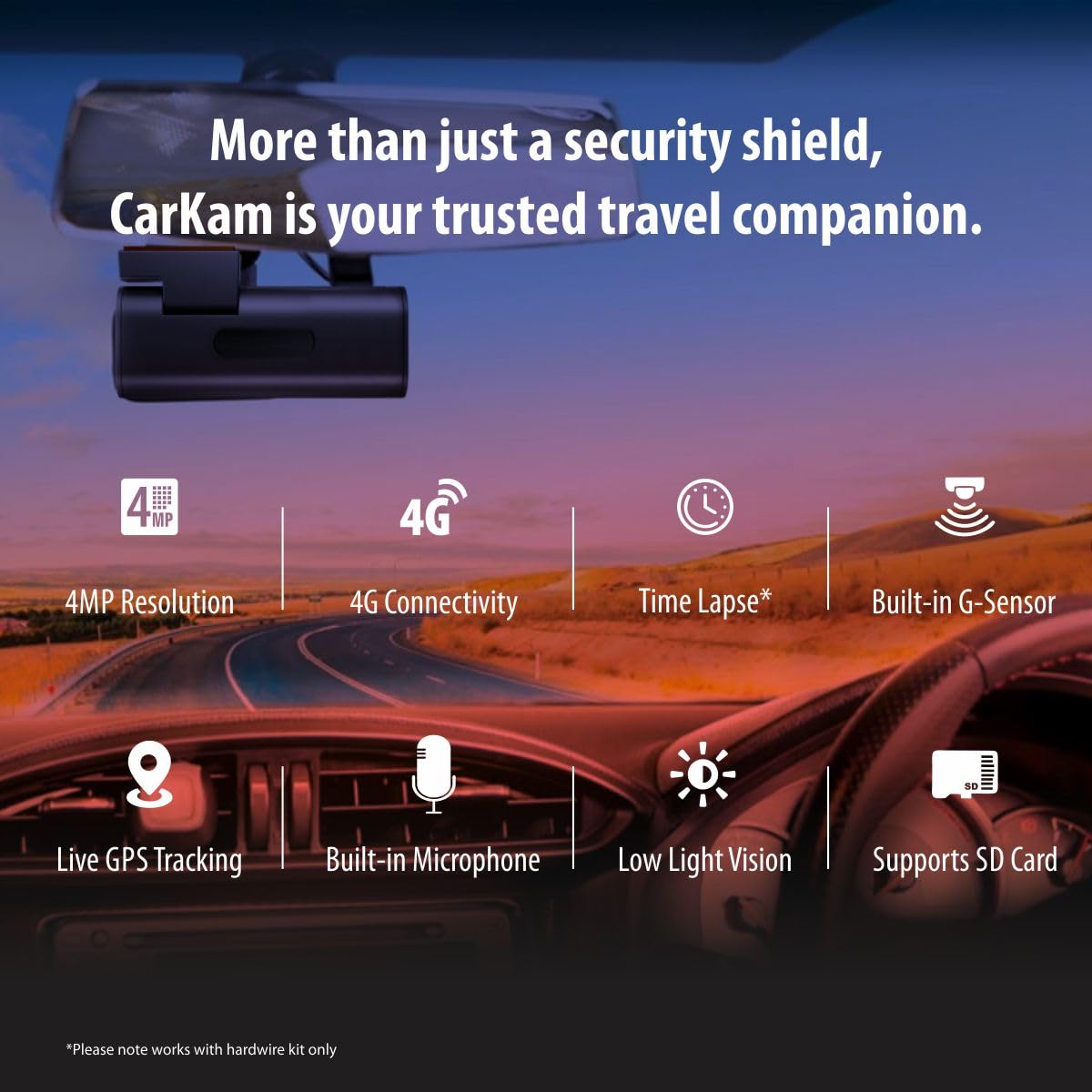 CP PLUS 2K 4G Dashcam | 4MP Resolution| Live GPS Tracking | 4G LTE Connectivity & Built-in Microphone | Supports G Sensor | Supports SD Card Upto 512GB Max | CP-G41